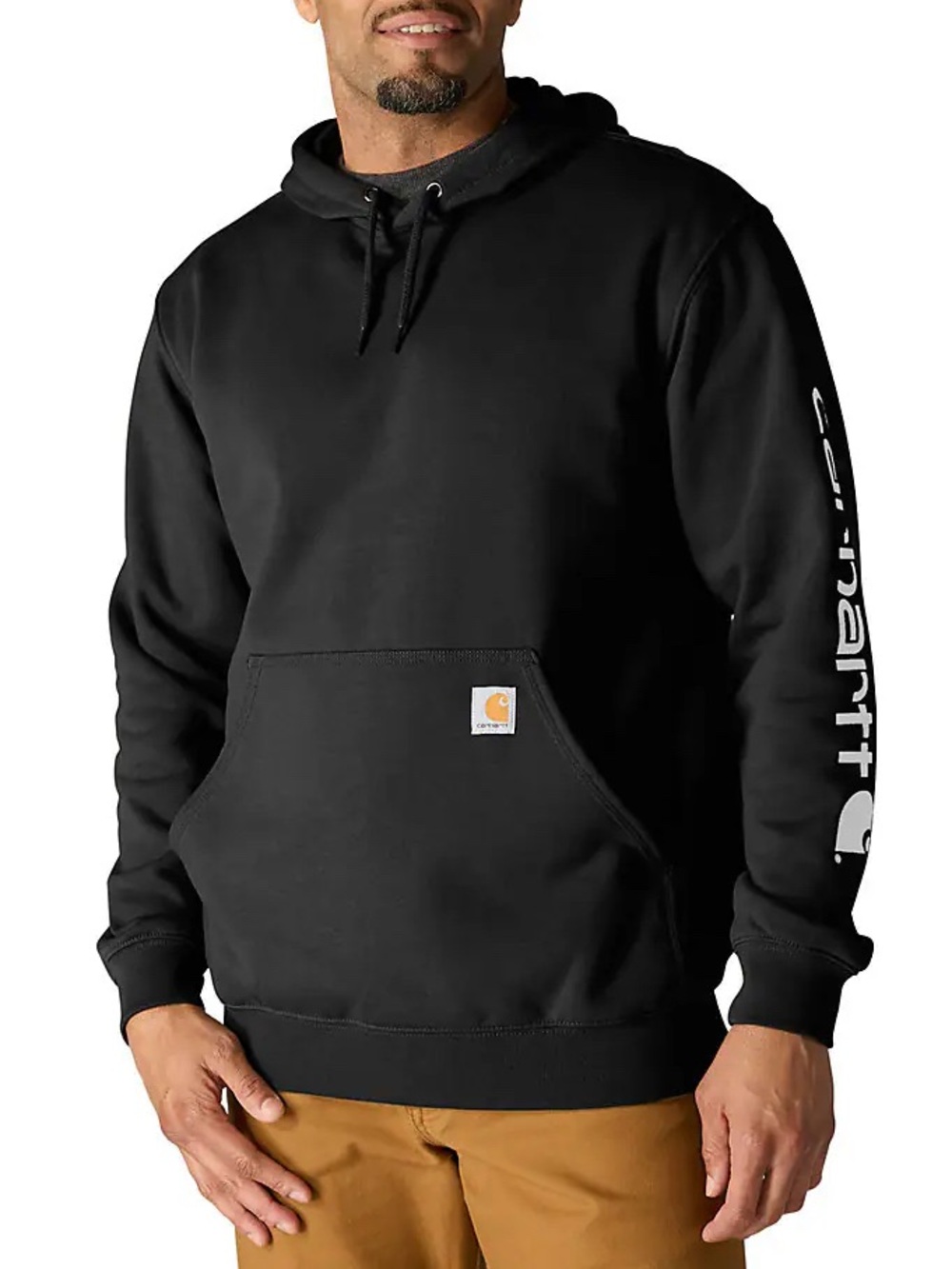 Carhartt Mens Iconic K288 Black Logo Sweatshirt Original Fit Hoodie M